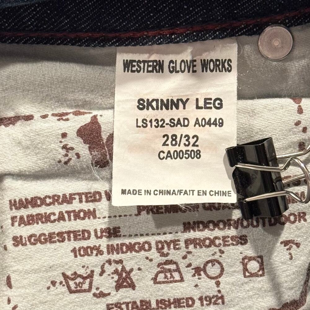 1921 Skinny Jeans Japanese Denim Y2K Flap Pocket Blue 28x32 Western Indie Sleaze - Picture 3 of 8